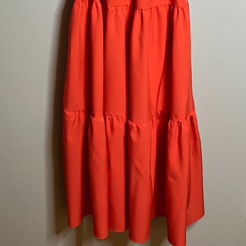Orniya Women's Belted Surplice Flutter Sleeve Maxi Dress in Size 8 in Orange - Picture 7 of 8